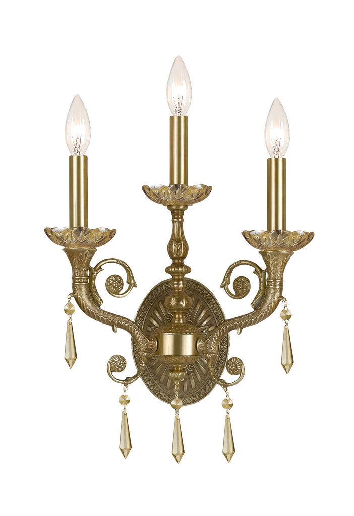 3 Light Aged Brass Traditional Sconce - C193-5173-AG-GTS