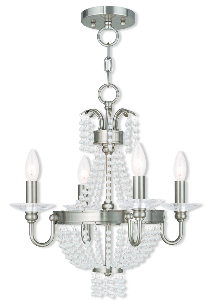 Livex Valentina 4 Light BN Mini Chandelier/Ceiling Mount - C185-51844-91