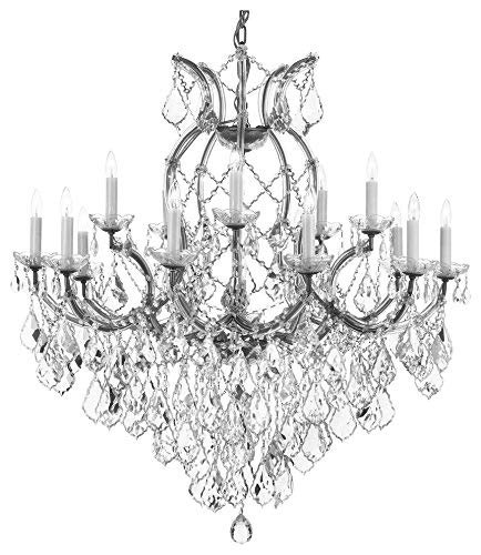 Maria Theresa Chandelier Crystal Lighting Chandeliers Lights Fixture Ceiling Lamp for Dining Room, Entryway, Living Room H38" X W37" Dressed with Diamond Cut Crystal! - A83-1/21510/CS/15+1-DC