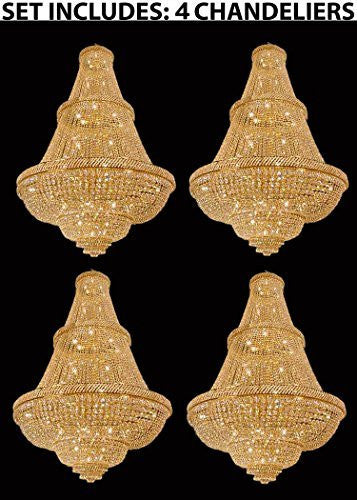 Set Of 4 - French Empire Crystal Chandelier Lighting H72" X W50" - Perfect For Ballrooms Or Event Halls - 4Ea-448/48