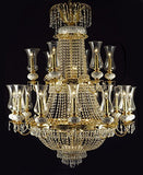 Swarovski Crystal Trimmed Chandelier French Empire Crystal Chandelier Lighting W 40" X H 50" - A81-519/21+7Sw