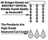 Swarovski Crystal Trimmed Chandelier w/Chrome Sleeves! Crystal Chandelier Chandeliers Lighting with White Shades H 25" X W 24" - G46-B43/WHITESHADES/CS/1122/5+5 SW