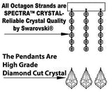 Swarovski Crystal Trimmed Chandelier Lighting Chandeliers H46" X W46" Dressed with Large, Luxe Crystals! - Great for The Foyer, Entry Way, Living Room, Family Room & More! w/Black Shades - A83-B90/CS/BLACKSHADES/2MT/24+1SW