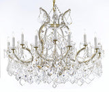 Swarovski Crystal Trimmed Maria Theresa Chandelier Crystal Lighting Chandeliers Lights Fixture Pendant Ceiling Lamp For Dining Room Entryway Living Room With Large Luxe Crystals H28" X W37" - A83-B89/21510/15+1Sw
