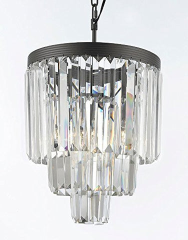 Palladium Empress Crystal (Tm) Glass Fringe 3-Tier Chandelier Lighting Mini Pendant H 15" W 12" - J10-26043/3