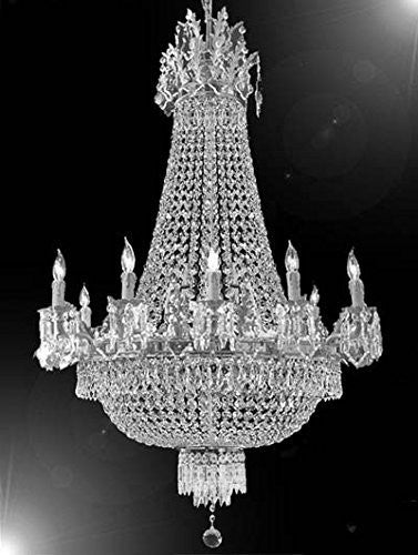 French Empire Crystal Chandelier Chandeliers Lighting W25" H32" 12 Lights - A93-Cs/1280/8+4