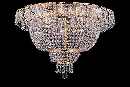 Flush French Empire Crystal Chandelier Lighting 19.5" X 24" - A93-Flush/Cg/928/9