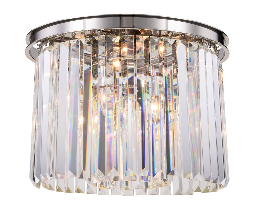 ZC121-1238F20PN/RC - Urban Classic: Sydney 6 light Polished nickel Flush Mount Clear Royal Cut Crystal