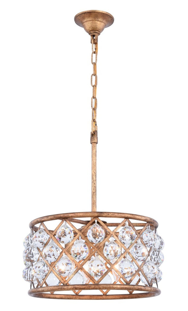 ZC121-1214D16GI/RC - Urban Classic: Madison 4 light Golden Iron Pendant Clear Royal Cut Crystal