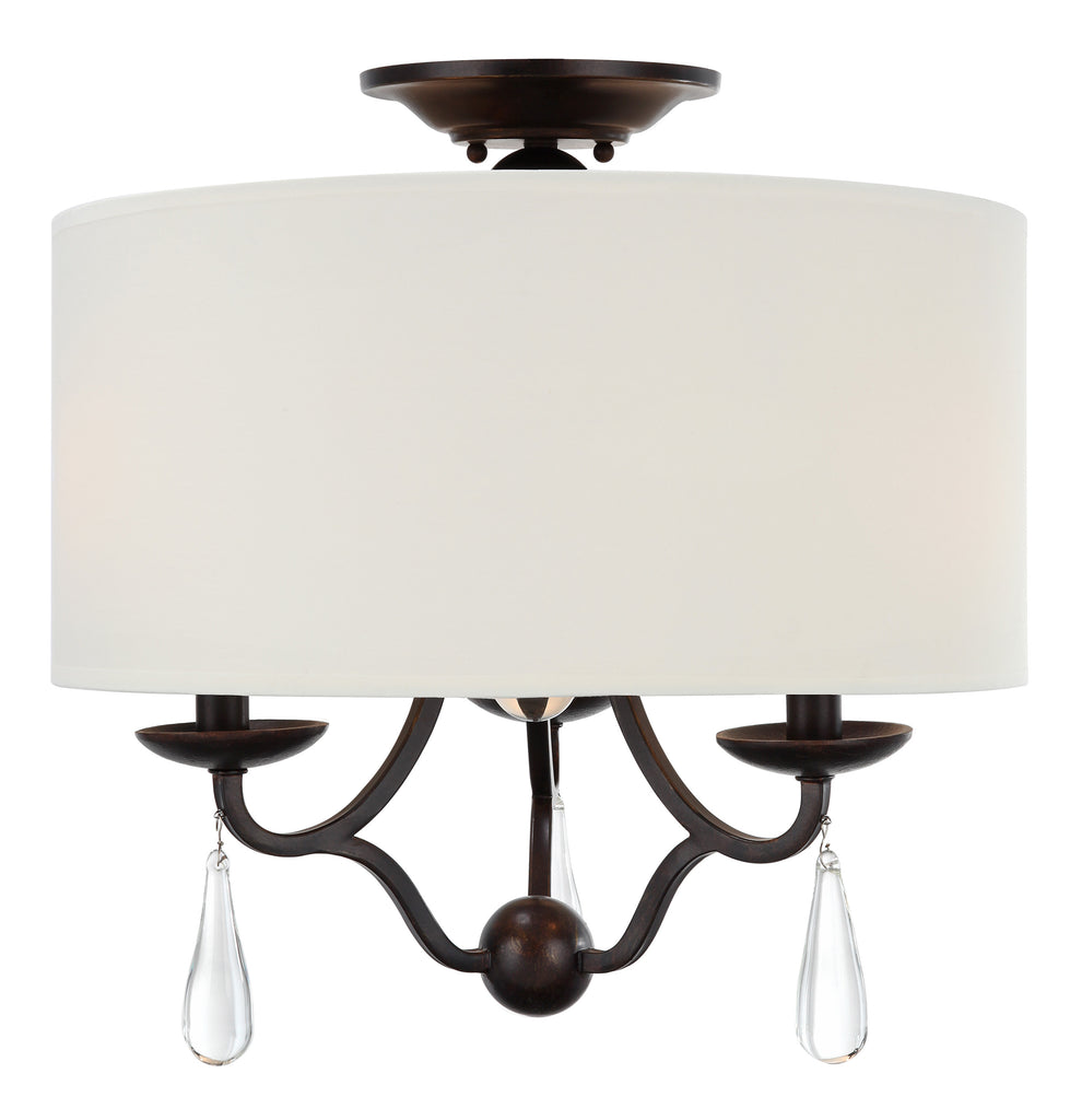 3 Light English Bronze Transitional Ceiling Mount Draped In Optical Crystal - C193-5973-EB_CEILING