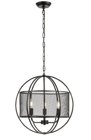 ZC121-LD5042D18BK - Living District: Zeke 3 light Black pendant
