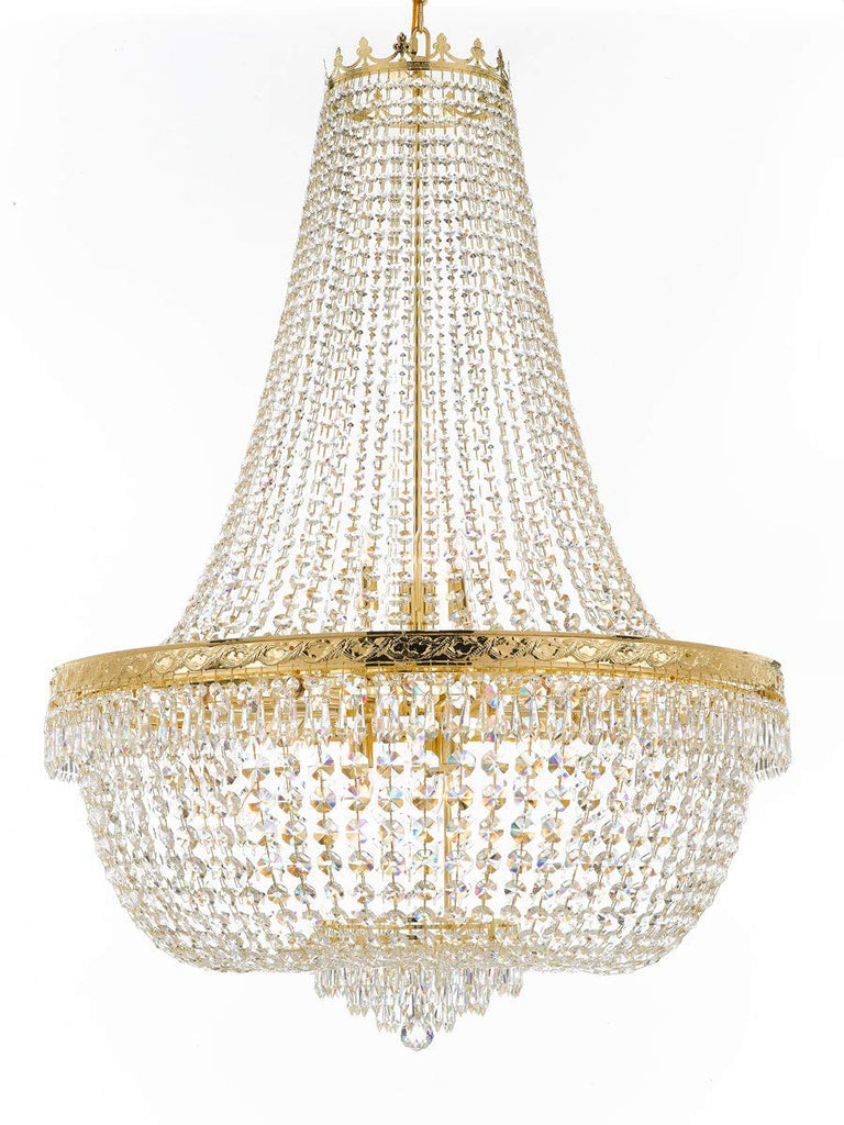 Nail Salon French Empire Crystal Chandelier Lighting - Great for The Dining Room, Foyer, Entryway, Family Room, Bedroom, Living Room and More! H 50" W 36" - G93-H50/CG/4199/25