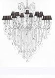 Crystal Chandelier Lighting Chandeliers H59"X W46" Great for The Foyer, Entry Way, Living Room, Family Room and More! w/Black Shades - A83-B12/BLACKSHADES/CS/2MT/24+1