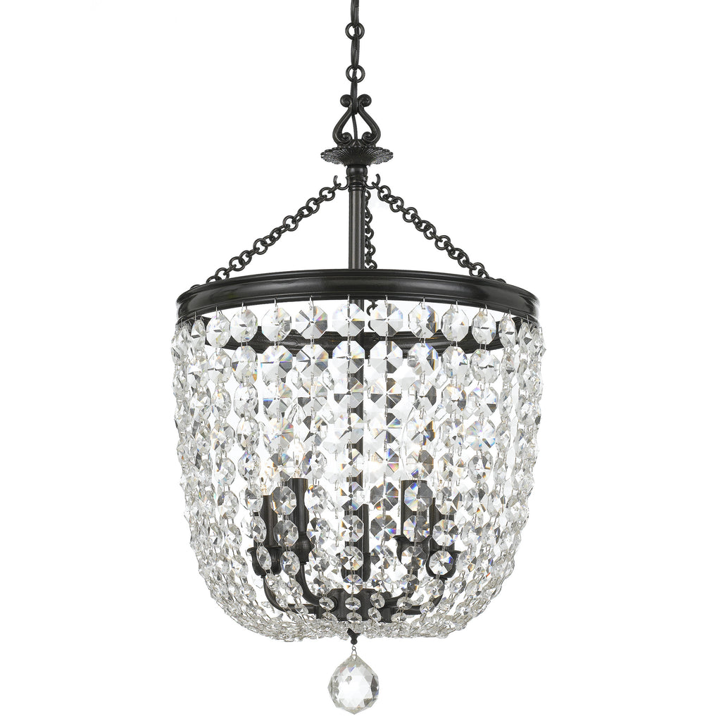 5 Light Polished Chrome Transitional  Traditional  Crystal Chandelier Draped In Clear Spectra Crystal - C193-785-VZ-CL-SAQ
