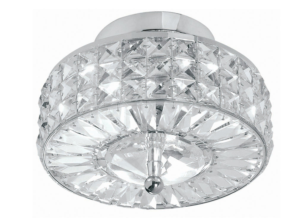 3 Light Polished Chrome Crystal Ceiling Mount Draped In Clear Hand Cut Crystal - C193-809-CH-CL-MWP