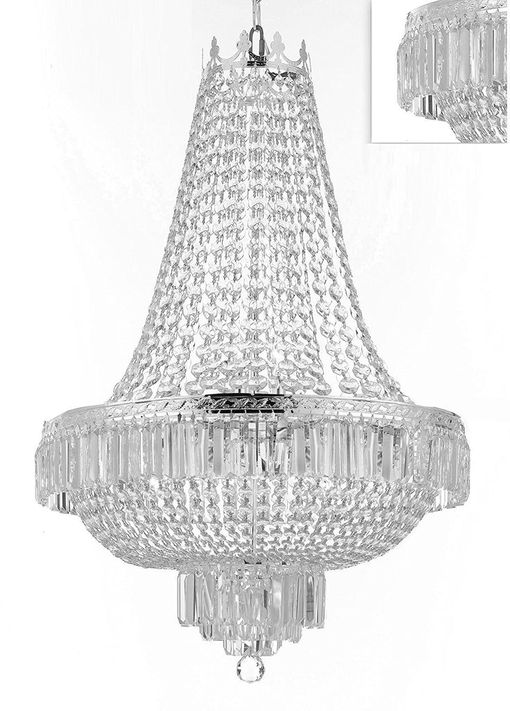 French Empire Crystal Chandelier Lighting - Great for the Dining Room, Foyer, Entry Way,Living Room! H50" X W30" - F93-B102/CS/870/14LARGE