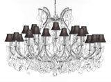 Crystal Chandelier Lighting Chandeliers H35"X W46" Great for The Foyer, Entry Way, Living Room, Family Room and More! w/Black Shades - A83-B62/CS/BLACKSHADES/2MT/24+1
