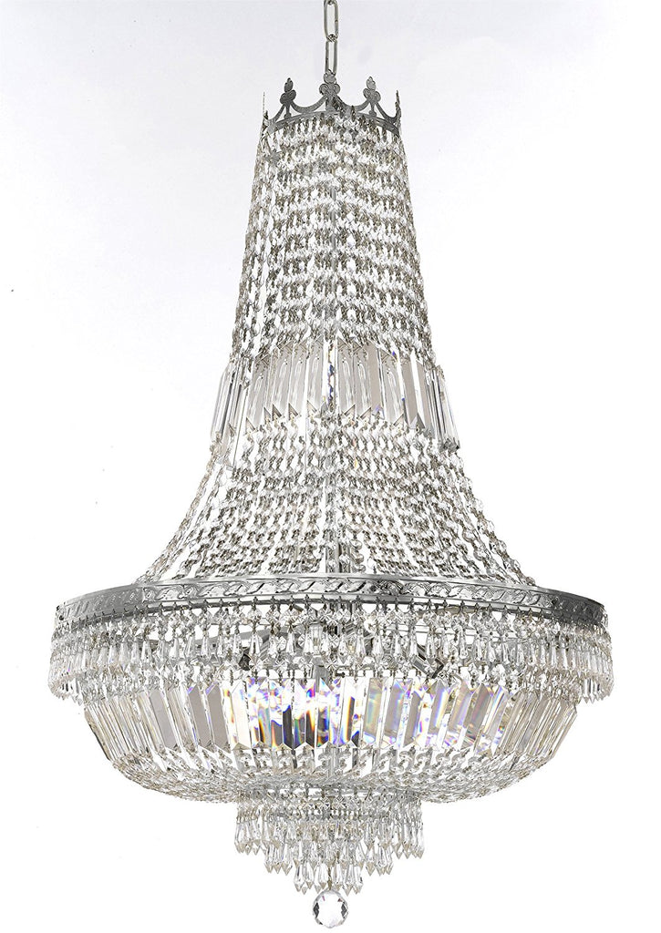 French Empire Crystal Chandelier Lighting-Great for the Dining Room, Foyer, Entry Way, Living Room H50" XW24" - F93-B8/C7/CS/870/9