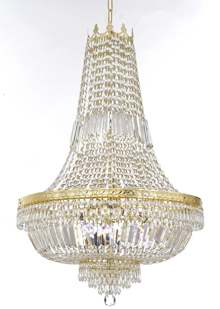 French Empire Crystal Chandelier Lighting - Great for the Dining Room, Foyer, Entry Way, Living Room H36" X W30" - F93-B8/CG/870/14