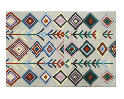 Handtufted Moroccan Triangle Wool Area Rug 8 X 10 - J10-IN-212-8X10