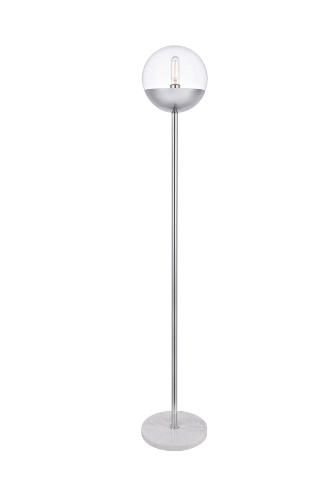 ZC121-LD6149C - Living District: Eclipse 1 Light Chrome Floor Lamp With Clear Glass