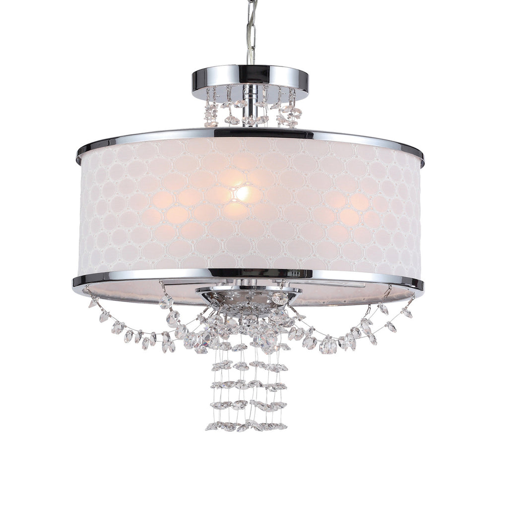 3 Light Polished Chrome Modern Mini Chandelier Draped In Hand Cut Crystal Beads - C193-9804-CH