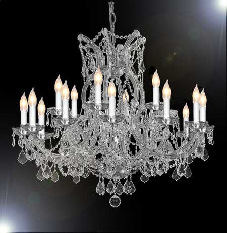 Chandelier Crystal Lighting Chandeliers - Great For The Dining Room Foyer Living Room H28" X W37" - A83-Silver/1510/15+1