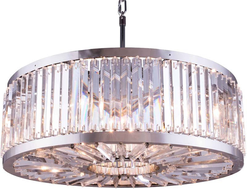 C121-1203D35PN/RC By Elegant Lighting - Chelsea Collection Polished nickel Finish 10 Lights Pendant lamp
