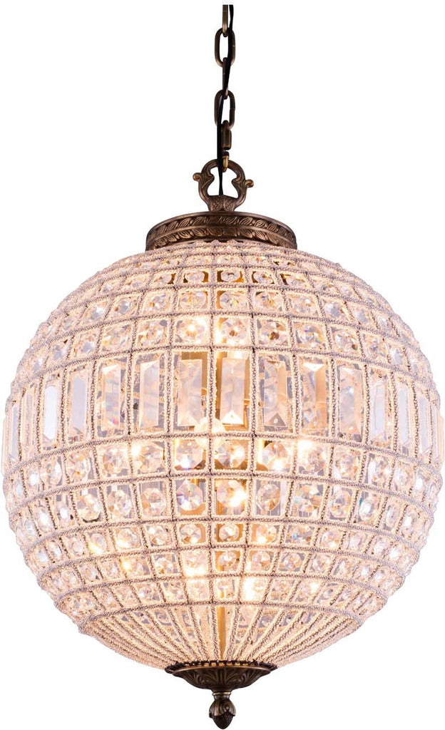 C121-1205D18FG/RC By Elegant Lighting - Olivia Collection French Gold Finish 3 Lights Pendant lamp