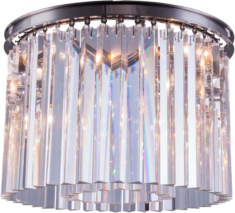 C121-1208F20PN/RC By Elegant Lighting - Sydney Collection Polished nickel Finish 6 Lights Flush Mount