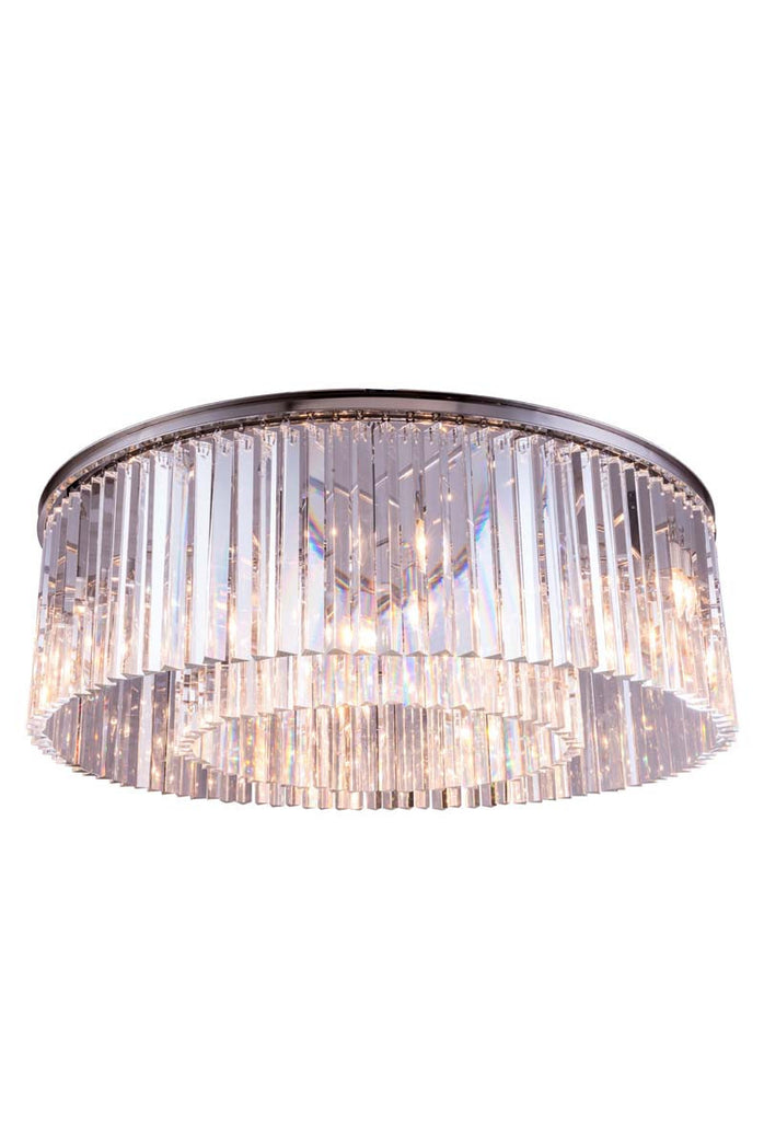 C121-1208F43PN/RC By Elegant Lighting - Sydney Collection Polished nickel Finish 10 Lights Flush Mount