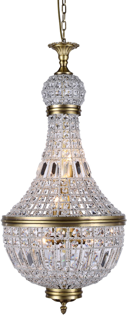 C121-1209D17FG/RC By Elegant Lighting - Stella Collection French Gold Finish 6 Lights Pendant Lamp
