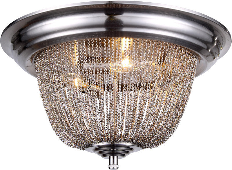 C121-1210F18PW By Elegant Lighting - Paloma Collection Pewter Finish 3 Lights Flush Mount