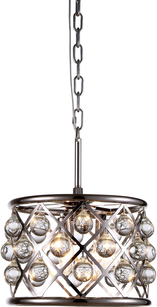 C121-1213D12PN/RC By Elegant Lighting - Madison Collection Polished Nickel Finish 3 Lights Pendant Lamp