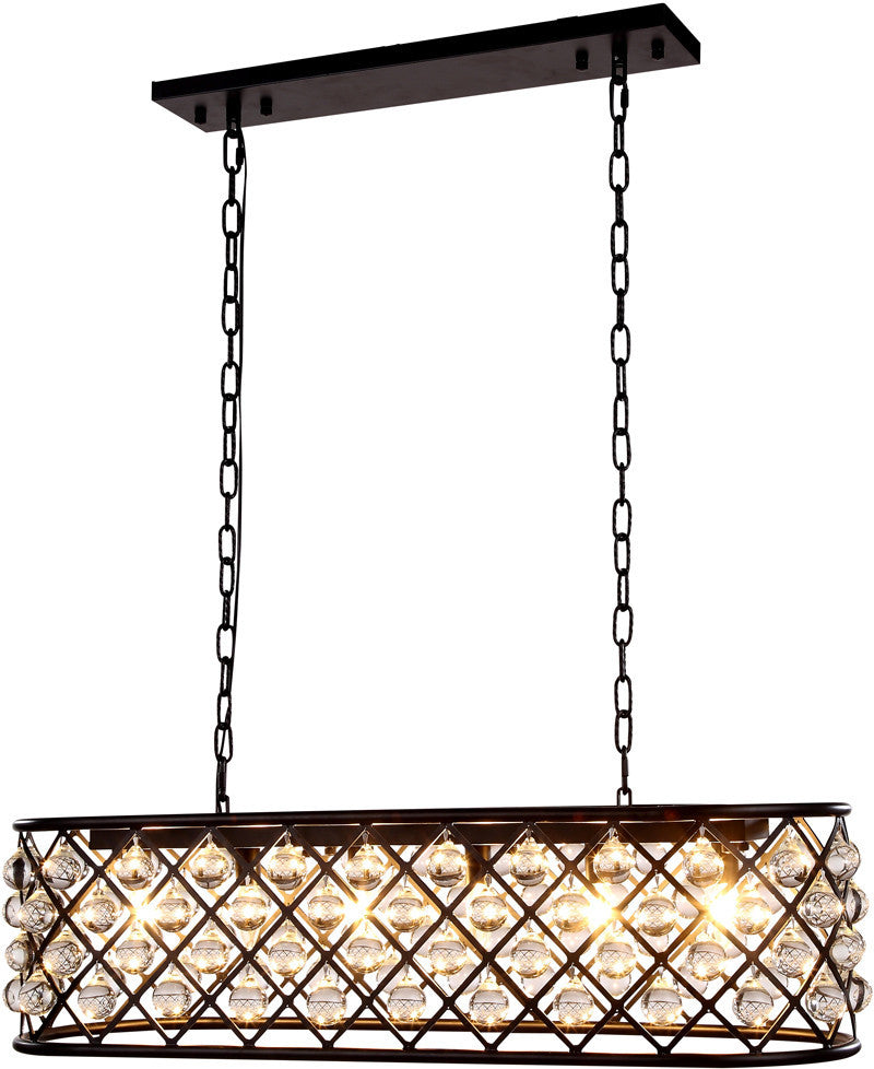 C121-1215G40MB/RC By Elegant Lighting - Madison Collection Mocha Brown Finish 6 Lights Pendant Lamp
