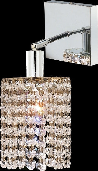C121-1281W-S-R-CL/RC By Elegant Lighting Mini Collection 1 Lights Wall Sconce Chrome Finish