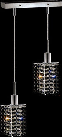 C121-1282D-O-P-JT/RC By Elegant Lighting Mini Collection 2 Lights Pendant Chrome Finish