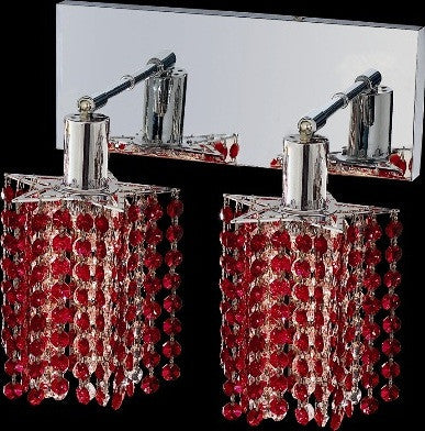 C121-1282W-O-P-BO/RC By Elegant Lighting Mini Collection 2 Lights Wall Sconce Chrome Finish