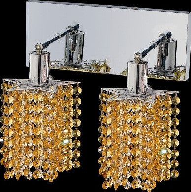 C121-1282W-O-P-LT/RC By Elegant Lighting Mini Collection 2 Lights Wall Sconce Chrome Finish