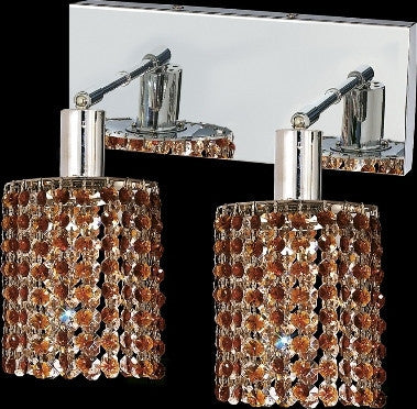 C121-1282W-O-R-TO/RC By Elegant Lighting Mini Collection 2 Lights Wall Sconce Chrome Finish