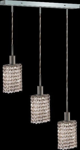 C121-1283D-O-E-CL/RC By Elegant Lighting Mini Collection 3 Lights Pendant Chrome Finish