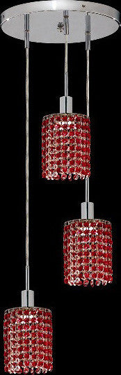 C121-1283D-R-R-BO/RC By Elegant Lighting Mini Collection 3 Lights Pendant Chrome Finish