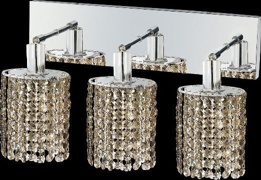 C121-1283W-O-E-GT/RC By Elegant Lighting Mini Collection 3 Lights Wall Sconce Chrome Finish