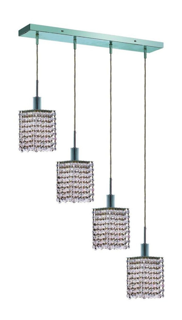 C121-1284D-O-S-CL/RC By Elegant Lighting Mini Collection 4 Lights Pendant Chrome Finish