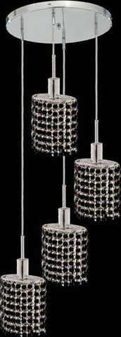 C121-1284D-R-E-JT/RC By Elegant Lighting Mini Collection 4 Lights Pendant Chrome Finish