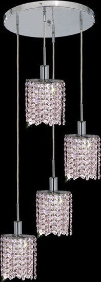 C121-1284D-R-E-RO/RC By Elegant Lighting Mini Collection 4 Lights Pendant Chrome Finish