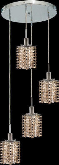 C121-1284D-R-P-GT/RC By Elegant Lighting Mini Collection 4 Lights Pendant Chrome Finish