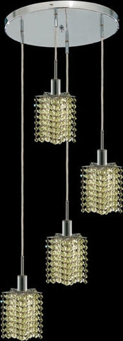 C121-1284D-R-P-LP/RC By Elegant Lighting Mini Collection 4 Lights Pendant Chrome Finish