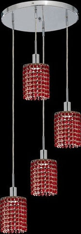 C121-1284D-R-R-BO/RC By Elegant Lighting Mini Collection 4 Lights Pendant Chrome Finish