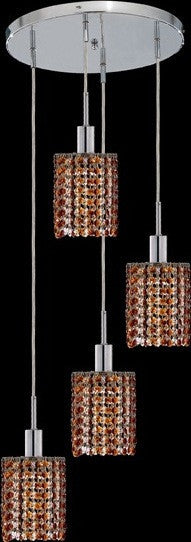 C121-1284D-R-R-TO/RC By Elegant Lighting Mini Collection 4 Lights Pendant Chrome Finish